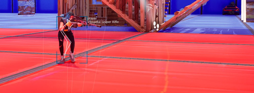 Fortnite aimbot skeleton box and weapon tag used in pro setups